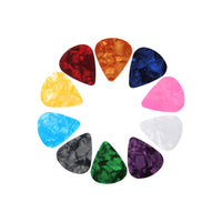 Celluloid Guitar Picks Set - Various Thicknesses and Colors for Acoustic Electric Bass Guitars