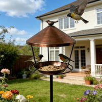 Ground-Insert Metal Ring Bird Feeder for Outdoor Garden Decoration
