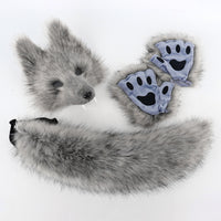 Halloween Wolf Fang Mask & Tail Set for Cosplay Parties