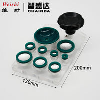 Watch Back Case Opener Tool Kit with 9 Soft Rubber Suction Cups and Wooden Handle