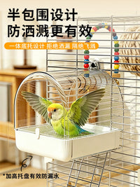 External Bird Bath and Feeder for Parrots and Small Birds, Splash-Proof Design