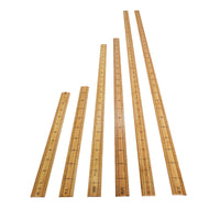 Wooden Bamboo Ruler Set for Tailoring and Teaching, Inch and Metric Measurements