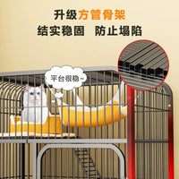 Large Indoor Cat Cage with Litter Box, Multi-Tier Cat Condo Villa, Portable Cat House