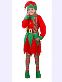 Kids' Christmas Elf Costume Set for Boys and Girls, Holiday Party & Performance Outfit