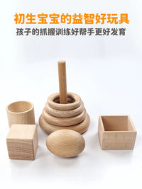 Newborn Baby Rattle Teether Toy - Beechwood Early Education Soothing Handbell for 0-1 Year Olds