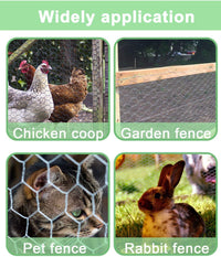 Galvanized Hexagonal Wire Mesh Fencing for Poultry, Garden, Pet Enclosures