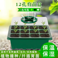 12-Cell Seedling Starter Tray with Adjustable Ventilation Dome for Gardening
