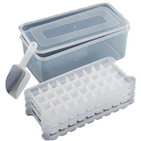 Commercial Multi-Layer Ice Cube Tray Set with Lid and Scoop for Fast Freezing Clear Ice