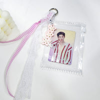 Korean Style Plaid Ribbon Keychain Charm for Bags and Cards