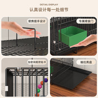 Foldable Metal Bird Cage for Parakeets, Cockatiels, and Small Birds with Accessories