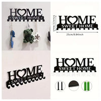 HOME Letter Wall Mounted Hook Rack for Keys and Kitchen Utensils