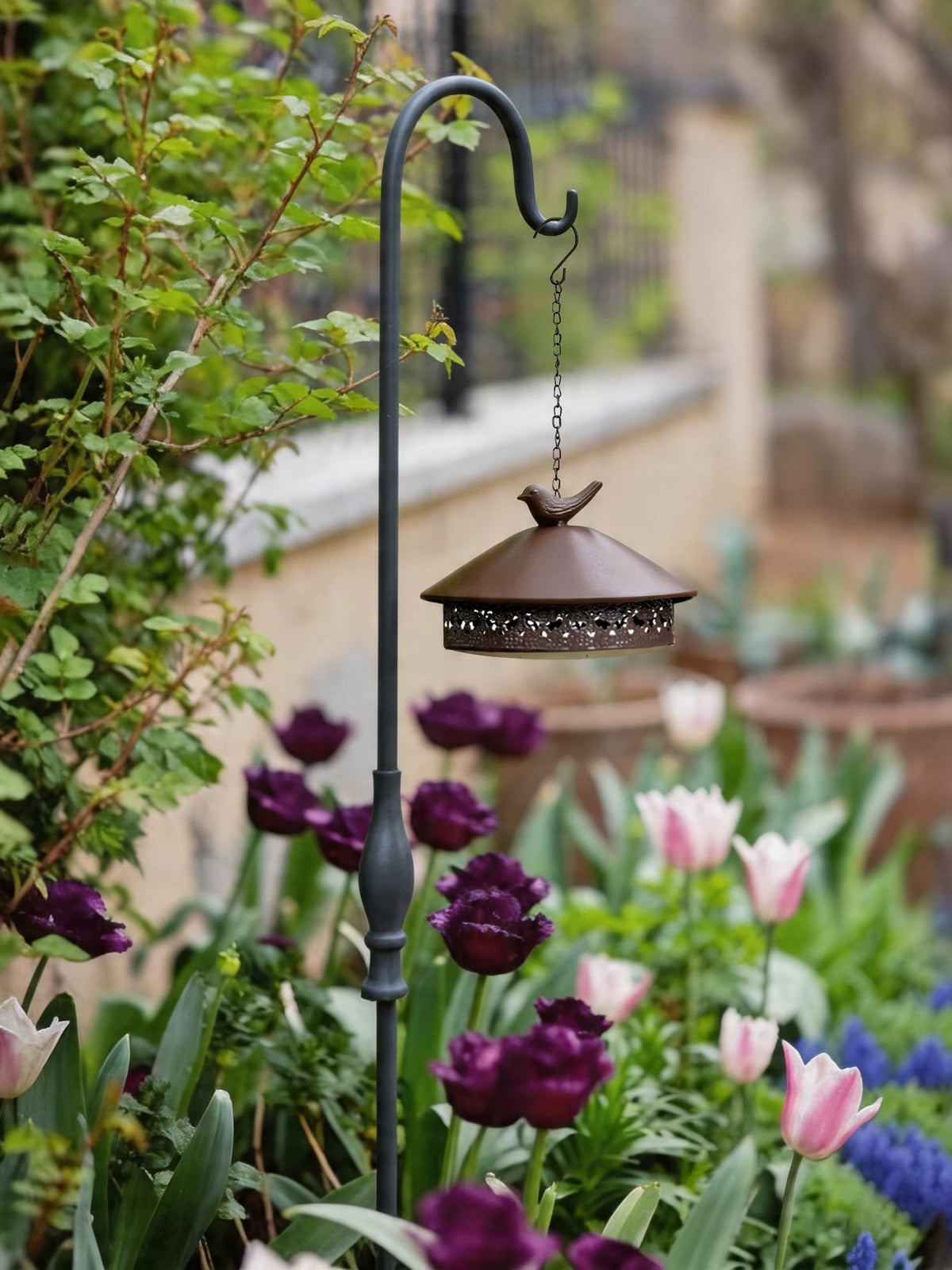 Juhan Outdoor Iron Art Ground Plug Hook for Garden Lanterns, Mosquito Coil Boxes, and Flower Pots