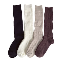 Women's Thickened Wool Over-the-Calf Socks, Korean Style Argyle Pattern Warm Slimming Leg Socks