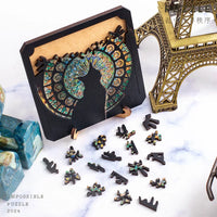 Cathedral Cat Irregular Jigsaw Puzzle for Adults, High Difficulty Brain Teaser Wooden Toy