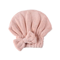 Cute Pineapple Grid Bowknot Hair Drying Cap for Women, Thickened Super Absorbent Quick Dry Turban