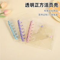 A7 Transparent PVC 6-Ring Binder Notebook with Detachable Soft Cover for Students