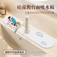 Faucet Absorbent Mat Diatomaceous Earth Splash Guard for Kitchen Sink Bathroom Countertop