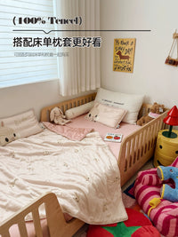 Lyocell Tencel Summer Quilt for Kids, 60S Ice Silk Thin Blanket for Kindergarten, A-Class