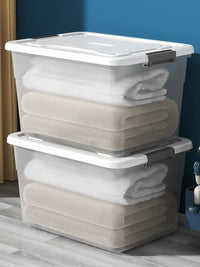 Extra Large Clear Plastic Storage Box with Lid for Clothes Toys Snacks