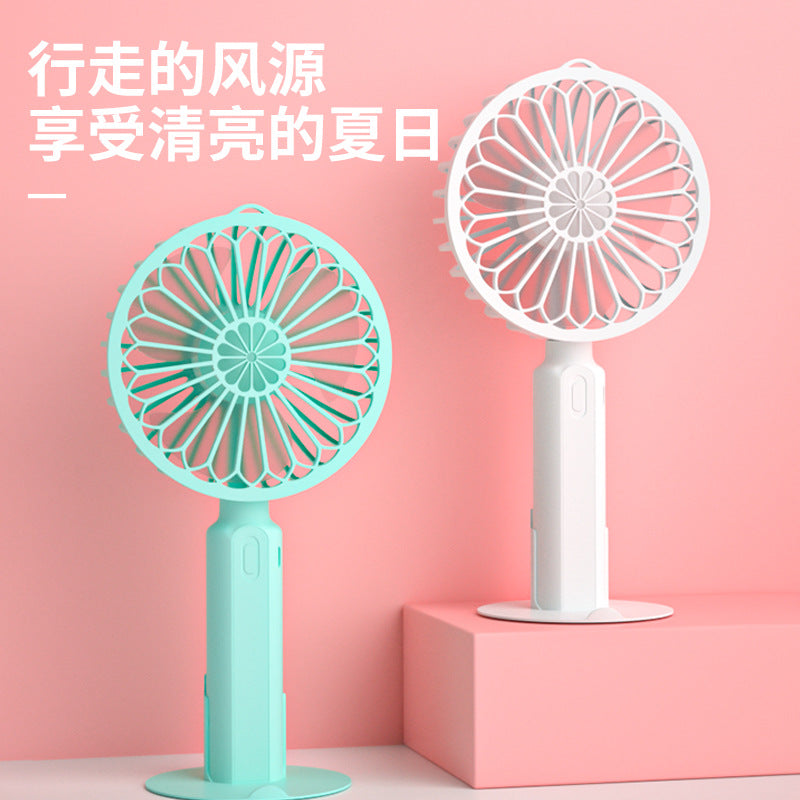 2024 Portable USB Rechargeable Mini Handheld Fan with Phone Holder for Office and Students
