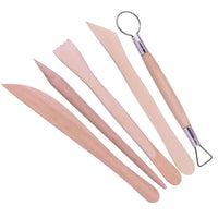 5-Piece Wooden Handle Clay Sculpting Tool Set for Pottery, Modeling, and Crafting