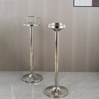 Thickened Stainless Steel Ice Bucket Stand for Commercial Bar KTV Party Events, Detachable Floor-Standing Wine Champagne Bucket Holder
