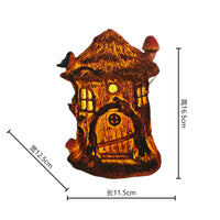 Solar Powered Resin Outdoor Garden House Ornament Landscape Night Light
