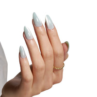 24PCS Solid Color Wide Cat Eye Almond Press-On Nails
