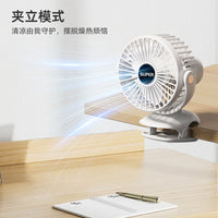 Portable USB Clip-on Desk Fan with Night Light, 4-Speed Adjustable Mini Handheld Fan for Dorm, Kitchen, and Office