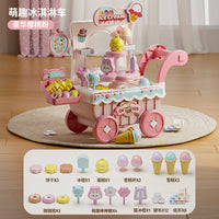 Kids' Electric Musical Ice Cream & Candy Cart Play Set with Lights & Sounds, 38-Piece