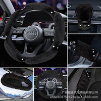 Cute Korean Style Car Interior Decor Set for Women - Handbrake Cover, Gear Shift Cover, Seatbelt Pads