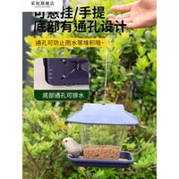 Outdoor Rainproof Hanging Bird Feeder with Large Capacity Food Bowl