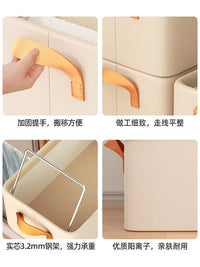 Foldable Steel Frame Storage Box with Lid for Clothes and Home Organization
