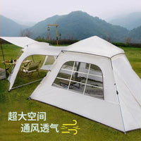 Family Camping Tunnel Tent with One Room and Two Halls, Waterproof Outdoor Shelter for Overnight Trips