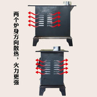 Portable Wood Burning Stove for Outdoor Heating and Disaster Relief, Dual-Purpose Coal/Wood Fire Pit