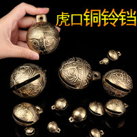 Tiger Head Brass Bell Charms for Pets and DIY Crafts