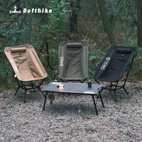 DEFEIK Outdoor Portable Reclining Moon Chair, Aluminum Alloy Folding Camping Chair with High Legs