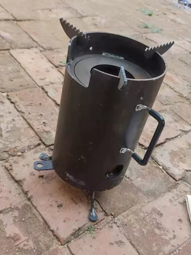 Portable Outdoor Rocket Stove for Camping and Picnics - Efficient Wood Burning Cooker