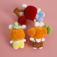 Hand-Knitted Fruit Bunny Doll Keychain Charm