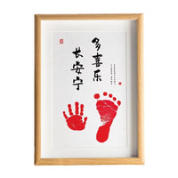 Baby Handprint Footprint Keepsake Photo Frame for First Birthday and 100-Day Celebration