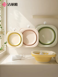 Jie Li Ya Foldable Portable Wash Basin for Travel, Dorm, Home, Laundry - Medium Plastic Basin