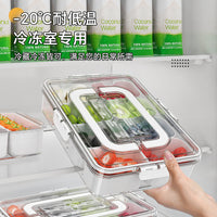 Portable Divided Salad Container with Lid and Handle for Refrigerator Storage and Picnics