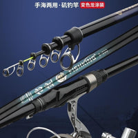 Short Section Rock Fishing Rod with Large Guide Rings, Super Hard, Dual-use Hand and Sea Rod