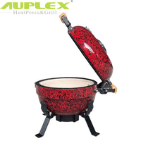 AUPLEX 12-Inch Mini Ceramic Kamado Grill Portable Outdoor BBQ Backpack Stove