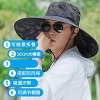 Breathable Sun Protection Fishing Bucket Hat with Wide Brim for Men and Women
