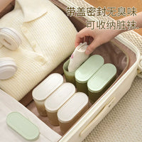 Underwear and Socks Storage Box with Lid, Portable Travel Organizer for Clothes