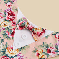 Chinese Style Floral Pet Bandana Scarf with Hook and Loop Fastener for Dogs