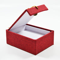 Guzheng Finger Picks Storage Box with Chinese Style Linen Fabric - Holds 8 Picks