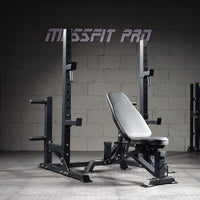 Commercial Grade Squat Rack with Bench Press and Weightlifting Set for Home Gym and Personal Training