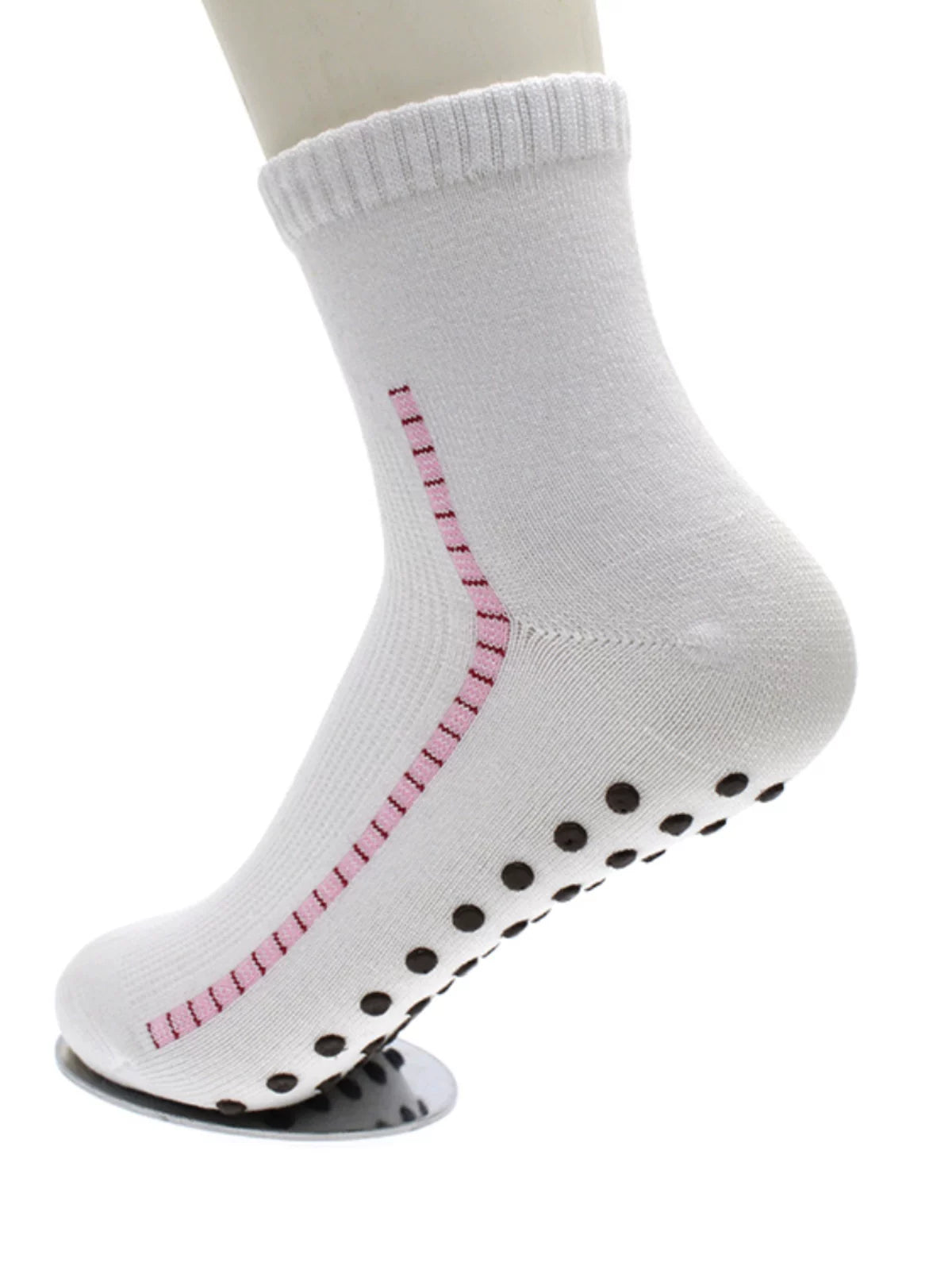 Bamboo Fiber Magnetic Acupressure Yoga Pilates Non-Slip Mid-Calf Socks for Women
